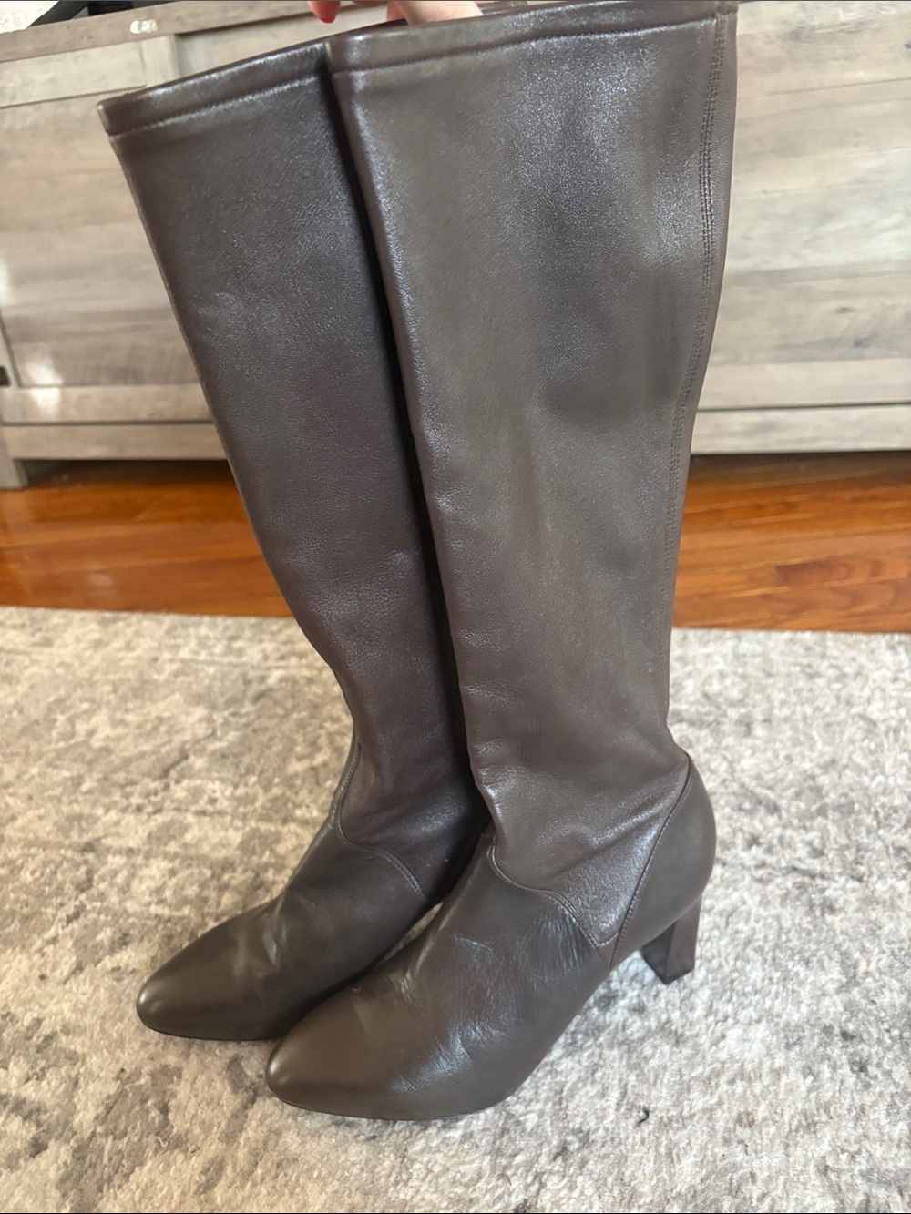 Cole Haan Chocolate Brown Over-The-Knee Leather Boots